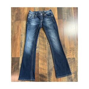 Miss Me Boot Cut Jeans Fleur De Lis Sequin Bling Sz 27 Embellished Crystal